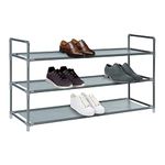 ZYBUX - Shoe Rack Multipurpose Heavy Duty Shoe Racks Storage Shoe Shelf Stores Up to 12 or 15 pairs Quick to Assemble Shoe Rack 89cmx28cmx48cm (Grey, 3 Tier)