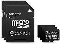 Centon Electronics Micro SD Card, UHS-I / A1 / V10 / U1 / Class 10 Flash Memory Card for Phones, Tablets, Cameras, and More, 64GB, 3 Pack Bulk