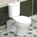SUPERFLO 1000W Macerating Toilet System with 4 Inlets – Upflush Toilet Pump for Basement Bathroom, Powerful Macerator Pump for Toilet, Sink & Shower, Easy Install Waste Removal Solution