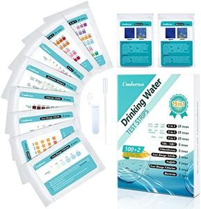 Umlecoa 19 in 1 Water Test Kit - 100 Strips + 2 Bacteria Tests - Home Water Quality Test Strips for pH, Hardness, Chlorine, Lead, Iron, Copper, Nitrate, Nitrite, and More