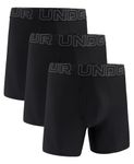 Under Armour Performance Tech Mesh Boxerjock 6in 3 Pack, Black Solid - Core 3 Pack, LG