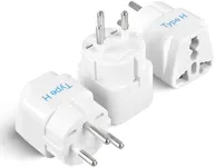 Ceptics Israel Power Adapter Travel Universal Plug,Works in Palestine,Jerusalem,Holy City-Perfect for Charging your Electronic Devices (Type H)- Safe Grounded Connection-3 Pack (GP-14-3PK),White