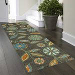Maples Rugs Reggie Floral Runner Rug - Made in USA - Washable, Non Slip Mats for Kitchen, Hallway, and Laundry Room, 2'6" x 8', Multicolor