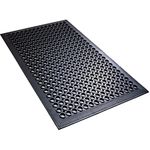 Anti Fatigue Rubber Floor Mats Restaurant Kitchen Drainage Mat Door Mats Durable Non-Slip Bar Floor Mat Utility Mat Indoor Outdoor Wet Area Use 24" x 36" Black