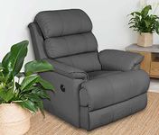 Lezino 1 Seater Electric Motorized Recliner Chair in Faux Leather(Leatherette) (Motorized Recliner, Grey)