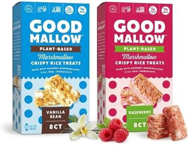 GoodMallow Vegan Rice Crispy Treats Individually Wrapped Boxes of 8, Kosher Vegan Snacks, Gluten Free Dairy Free Snacks for Kids & Adults - Healthy Sweets Made with Gourmet Marshmallows, Made in USA