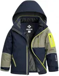 GEMYSE Boys Winter Coat Waterproof Windproof Boys Ski Snow Jacket with Hood Warm Kids Winter Jacket(Baritone Blue,10/12)