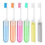 WLLHYF 6 Pack Travel Toothbrush, Folding Soft Bristles Toothbrush Comes with Box for Travel, Camping, School, Home