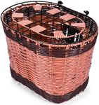 Wicker Bike Basket - Removable Old Fashion Front Handlebar Storage Basket - Compatible with Standard Bicycles and Electric Scooters - Vintage Look Bike Accessories - no mounting Hardware