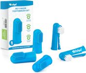 BOSHEL Dog Finger Toothbrush Set - 8 Pack Includes 6 Silicone Bristle + 2 Nylon Bristle Dog & Cat Toothbrushes - Approved - Dental Oral Care - Teeth & Gums Care Kit for Small, Medium & Large Pets