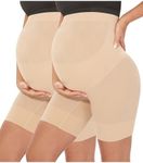 MUSIDORA Maternity Underwear, Maternity Shapewear Underwear Pregnancy Belly Band (Nude+Nude XL)