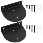 2 Pcs Floating Shelf Brackets Heavy Duty, Black Wall Brackets for Shelves, Invisible Wall Shelf Brackets, Semicircular Metal Hidden Shelf Brackets for Storage Shelf Bookshelf Support Brackets