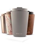 MAMEIDO Coffee Cup Travel Mug 350ml, 470ml & 700ml - Leakproof Travel Coffee Mug, Stainless Steel Travel Mugs for Hot Drinks BPA-Free (Taupe Grey, 0,35l)