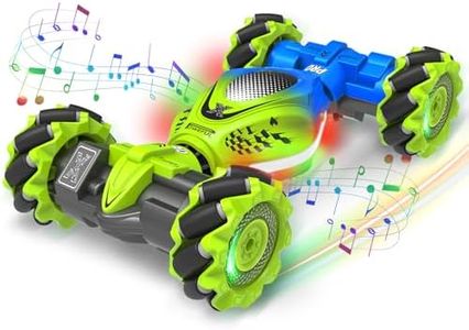 Fosgoit Gesture RC Car, 2.4GHz 4WD Gesture Sensing RC Stunt Car Toys for 6-12 yr Boys Girls, Drift Hand Controlled Remote Control Twist Cars Offroad 360° Rotation with Lights Music for Birthday Gifts