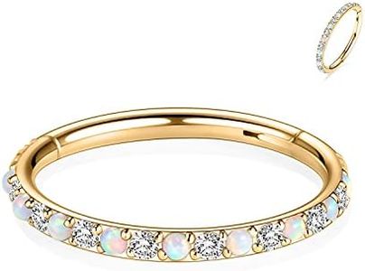 AROWRO 18G 16G 14G CZ Nose Rings Septum Clicker Cartilage Conch Earring Hoop 316L Surgical Steel Conch Daith Helix Tragus Piercing Jewellery