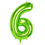 40 Inch Large Foil Balloon Number 6 Green, Number Balloon 0-9, Helium Balloons Numbers for Girls Boys Birthday Decoration/Anniversary Decoration/New Year's Eve Decoration (Green #6)