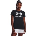 Under Armour Women's Live Sportstyle Graphic Short-Sleeve Crew Neck T-Shirt, Black (001)/White, Small