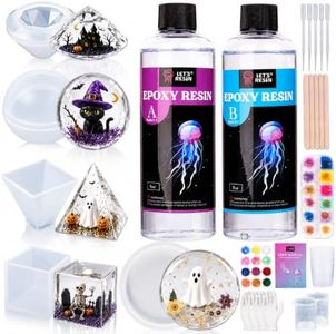 LET'S RESIN Epoxy Resin Kits and Molds Complete Set, 16oz Resin Art Kit with Silicone Molds, Pigment, Dried Flowers, Crafts for Adults, Beginners, Art Supplies for DIY Lovers, DIY Gift for Women