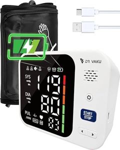 DR VAKU Rechargeable Bp Monitor Digital Fully Automatic Upper Arm Blood Pressure Checking Machine With Talking Function Cuff Kit For Home Best Most Accurate Measurement (Lithium Battery) White