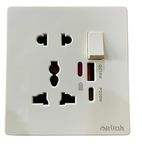 AplinK® 18W Wall Socket Type C & 3.6A USB Wall Socket Wall Charger with USB Type C & Type A Ports, USB Charger for iPhone/iPad/Samsung/LG/HTC/Android Devices(WHITE)