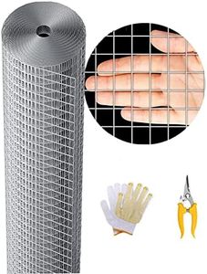 JSFURN Hardware Cloth 1/2 inch Chicken Wire mesh 36" x 25ft, Chicken Wire Fencing 19 Gauge with Cutting Plier & A Pair of Gloves, Galvanized Welded Cage Wire Mesh Roll for Rodent Proof Wire mesh