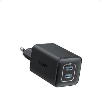Cargador Anker USB C 47 W, Cargador iPhone 523 (Nano 3), Cargador rápido GAN Compacto de 2 Puertos para iPhone 16/16 Plus/16 Pro Max/15/14/13, Galaxy, Pixel 4/3, iPad/iPad Mini (Cable no Incluido)