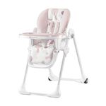 Kinderkraft Yummy Baby High Chair, Children's Chair, Childcare, Meal, Folded, with Tray, Footrest, Adjustable, Birth, 15 kg, Pink