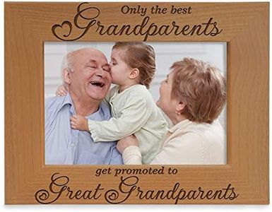 Only The Best Grandparents get Promoted to Great Grandparents Engraved Natural Wood Picture Frame, Grandma Grandpa Gifts, Grandparents Day Gifts, Mother's Day, Father's Day, Natural Real Wood, 4" x 6" Horizontal