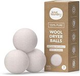 Kind Laundry - Wool Dryer Balls, Tavel Natural Dryer Balls, Pure New Zealand Wool Dryer Balls Laundry Essentials, Dryer Balls for Pet Hair Removal & Lint Collection, Pack of 3