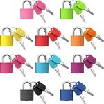 10 Pcs Suitcase Locks with Keys Mini Metal Luggage Locks Keyed Padlocks Multicolor Copper Keyed Padlocks for Suitcase, Backpack, Boxes Laptop Bag School Locker