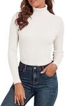 PrettyGuide Women's Ribbed Turtleneck Long Sleeve Sweater Ivory XL