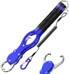 Fish Lip Gripper with Scale 40lb, Aluminum Fishing Gripper Tool with Non-Slip Rubber Grip and Lanyard, Heavy Duty Saltwater & Freshwater Fishing Accessories, Fishing Gifts for Men Dad (B)