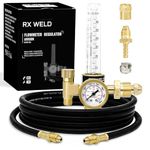 RX WELD Argon Regulator Flow Meter Gas Regulator Gauge for Mig Tig Weld with Gas Hose Welding