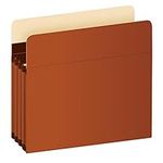 Pendaflex Expanding Accordion File Pockets, Extra Durable, Expands 3.5", Letter Size, Reinforced with Dupont Tyvek Material, 10/Box (15421), Brown