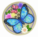 Spoontiques Butterfly Stepping Stone Outdoor Garden Décor, Multicolor, 9.625 inches (13154)