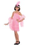 amscan 9902079 - Girls Pink Fringed Flapper Dress & Headband Costume (Age 6-8 years)