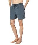 Volcom Men's 17-inch Elastic Waist Surf Swim Trunks Board Shorts, Dark Slate, Large