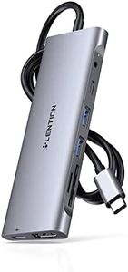 LENTION 3.3FT Long Cable USB C Hub with 4K HDMI, 2 USB 3.0, Card Reader, Aux, Type C Data/Charging Compatible iPhone15 Series, 2023-2016 MacBook Pro, Mac Air/Surface, More (CB-C37, Space Gray)