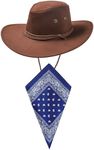 Dark Brown Cowboy Hat and Blue Band