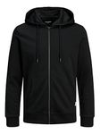 Jack and Jones Men Zip Hoodie Black M