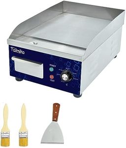 TAIMIKO Commercial Electric Griddle Countertop Stainless Steel Hot Plate Kitchen Grill Burger Bacon 1700W 28cm