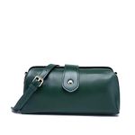 UFUH Premium Leather Retro Handmade Bag, Ladies Vintage Leather Purse Shoulder Purses Messenger Bag Doctor Bag, Green