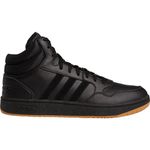 adidas Hoops 3.0 Mid Mens Basketball Shoes, Core Black/Gum, 8 UK