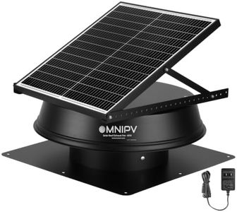OmniPV Solar Attic Fan, 40 W, 1600 CFM Large Air Flow Solar Roof Vent Fan, Low Noise and Weatherproof with 110V Smart Adapter, Ideal for Home, Greenhouse, Garage, Shop, RV, Workshop etc.