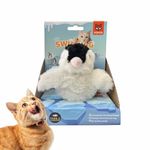 BarkButler x FOFOS Swinging Penguin Automatic Cat Toy - White, US Grade Organic Catnip, Flapping Wings, Bird Sounds, Washable Cover, ON-Off Button, USB-C Chargeable, Perfect Cat Toys & Kitten Toys