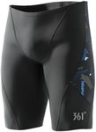361º Swim Jammers for Men Swimsuit Triathlon Shorts Mens Tech Suits Swimming Gear Swim Pants Athletic Briefs Endurance Swimwear Swim Trunks L Black
