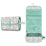 Portable Toiletry Travel Wash Bag, FINPAC Large Water Resistant Hanging Makeup Organizer Cosmetic Storage Pouch Case for Women Girls, (Z-Spring Bloom)