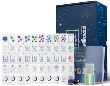 Morihaza Premium American Mahjong Set – Zodiac Edition with 160 Engraved Acrylic Tiles, Celestial Zodiac Design, 4-Layer Acrylic Construction, Soft Pastel Artwork, Collector's Edition(Green Back)