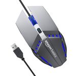 amazon basics Wired Gaming Mouse with RGB LED, Lightweight and Durable Design, DPI Up to 2400, Compatible with Windows and MAC