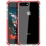 iPhone 8 Plus Case iPhone 7 Plus Case, MATEPROX Ultra Transparent Clear Slim Anti-Scratch Shockproof Light Bumper Protective Case for iPhone 8 Plus/7 Plus - Red